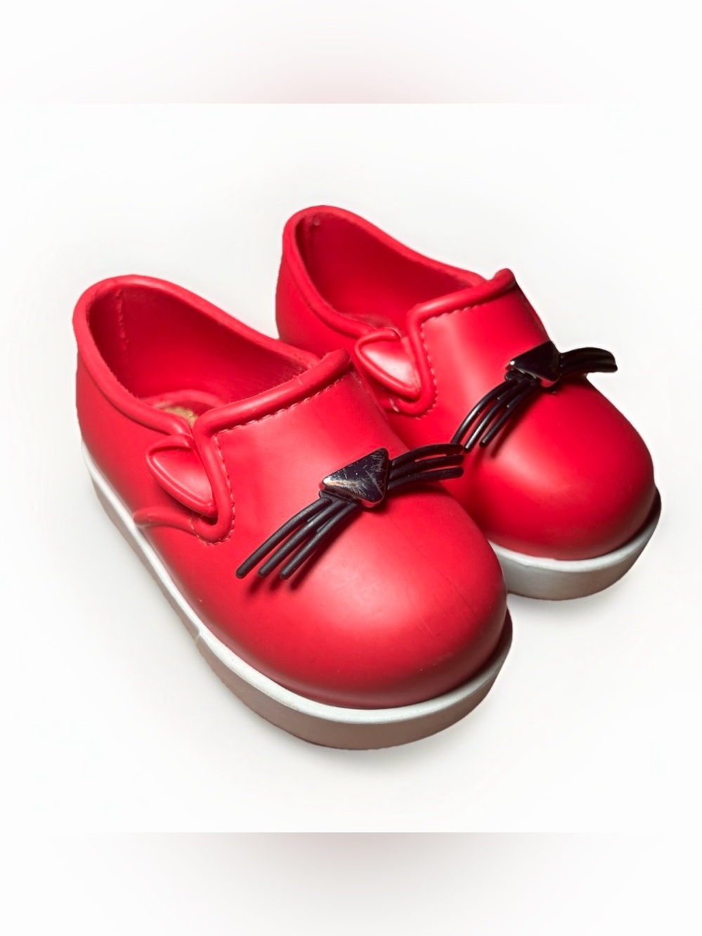 Mini Melissa Toddler 6 Red/Pink Slip-On Cat Shoes